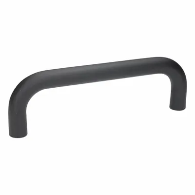 JW WINCO Pull Handle: Threaded Holes, Aluminum, Black - Load-Rated Standard "U" Pull Handles