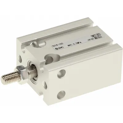 SMC Compact Cylinder: 16 mm Bore Dia, 10 mm Stroke Lg, Non-Magnetic Piston - Single-Acting Compact Air Cylinders