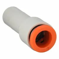 SMC Push-Fit Adapter Fitting: 5/16 in OD x 3/8 in OD Size, Push-to-Connect x Push-to-Connect, Brass (MPN KQ2R09-11A)