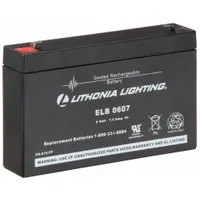 Battery: ELU2X/ELR2/ELT16/6ELM2/HQM S W 3 R 120/277/HQM S W 3 G 120/277/IND618/IND1236, 6 V Volt (MPN ELB 0607)