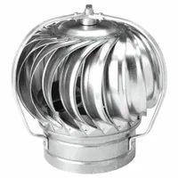 Wind-Driven Turbine Exhaust Ventilator: 19 in Head Dia, 12 in Throat Dia, 631 cfm @ 4 mph, Steel (MPN TV12G)