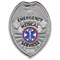 HEROS PRIDE Embroidered Patch: Emergency Medical Services, 2 1/2 in x 3 1/2 in, Gold, Plastic, Badge (MPN 5612)
