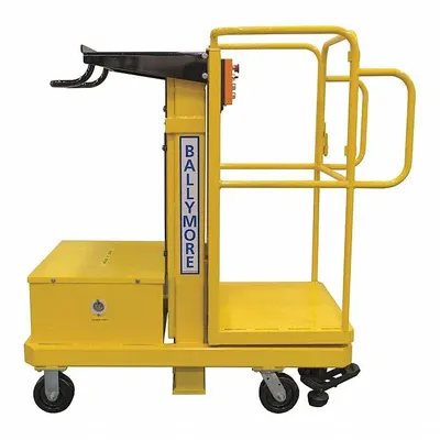 BALLYMORE Mobile Personnel Lift: Battery, Drivable, 5.9 ft Elevated Platform Ht - Push-Around Stock Pickers