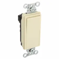HUBBELL Wall Switch: Rocker Switch, Single Pole, Maintained, Ivory, 120/277V AC, 20 A (MPN SNAP2121I)
