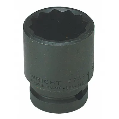 WRIGHT TOOL Impact Socket: 3/4 in Drive Size, SAE, 1 in Socket Size, 12-Point, Std - 3/4" Drive Impact Sockets