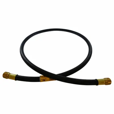 PRO-SET Hose: 5 ft Lg, 0° Angle, Black, Nylon, Single Hose - Charging Hoses
