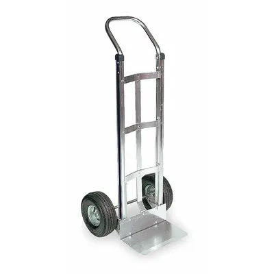 Dayton General Purpose Hand Truck: 500 lb, Flow-Back, Silver, Aluminum, Pneumatic - Corrosion-Resistant Hand Trucks