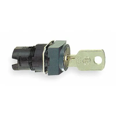 SCHNEIDER Keyed Selector Switch: 3 Position, 16 mm Panel Mounting Size - Panel-Mounted Key Switches without Contacts
