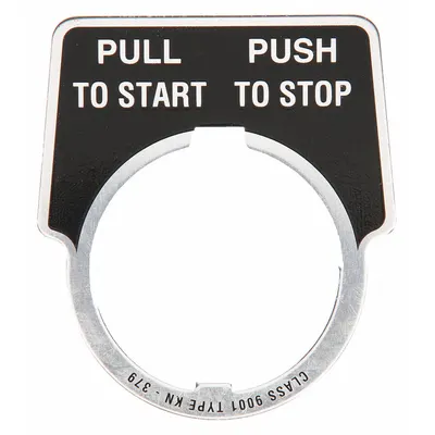 SCHNEIDER Legend Plate: 30 mm Panel Mounting Size, Half-Round - Push-Button Rings & Plates