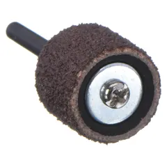 60-grit aluminum oxide sanding drum with slide-on fit for use on wood and fiberglass. Suitable for medium-stock removal and smoothing in woodworking, model-making, and repair applications.