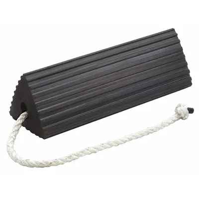 CHECKERS Wheel Chock: Rubber, 14 1/2 in Overall Lg, 5 1/4 in Overall Wd, 5 1/4 in Overall Ht - Aircraft Wheel Chocks