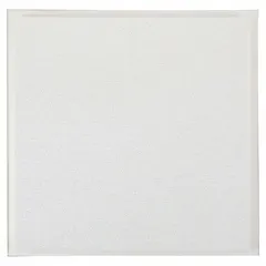 Mineral fiber ceiling tile, 24 in x 24 in, square lay-in edge for 15/16 in grid. White, scratch-resistant surface with standard light reflectance. CAC 35. Sold in 12-pack. Suitable for library applications.