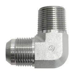 This 316 stainless steel hydraulic hose adapter features male JIC and NPTF connections with a 1-5/16"-12 thread size and 1 in x 1 in fitting size. It is used to connect hydraulic hoses in fluid power systems requiring corrosion resistance and leak-free performance.