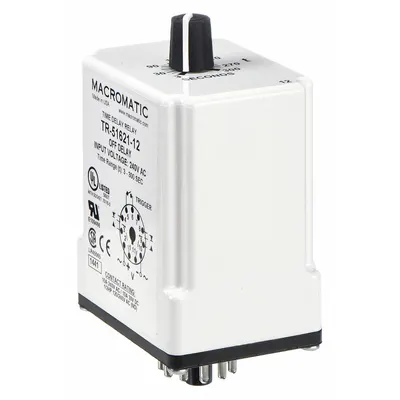 MACROMATIC Single Function Time Delay Relay: Socket Mounted, 240V AC, 10 A - Socket-Mounted Relays