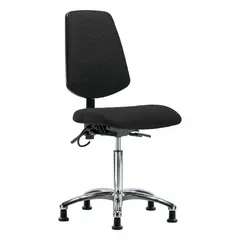 Fabric ESD Task Chair, Armless, 18 1/2 in Seat Width, 17 in Seat Depth, Height Range 21 1/2 in to 29 in, Aluminum Base