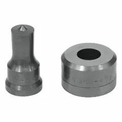 Round punching die set for creating 1-17/32 in holes in metal fabrication. Compatible with Edwards ironworker models IW55, IW65, IW100, and IW120. Overall length of 6 in. Suitable for structural steel, plate, and heavy-gauge sheet work.