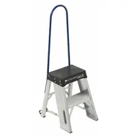 LOUISVILLE LADDER Step Stool: 2.3 ft Overall Ht, 375 lb Load Cap, 2 Steps, Aluminum, Unassembled (MPN AY8002-S55S56)