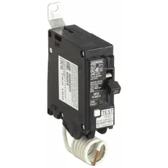 Single-pole, 20 A, 120V AC ground fault circuit interrupter from the BF Series. Bolt-on design for use with Siemens panelboards. Provides ground fault and overcurrent protection in single-phase branch circuits. Maximum AIR rating of 10kA at 120V AC.