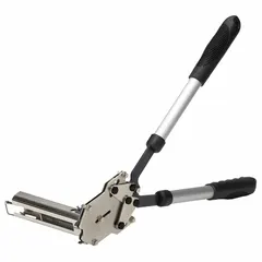 Hog-ring pliers with 20-inch overall length, standard handle, and standard cushion grip. Ring capacity of 25. Used for fastening hog rings in upholstery, fencing, and industrial assembly.