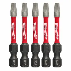 This #2 Phillips impact bit features an alloy steel construction with a hex shank for secure fit in impact drivers. It is impact-rated for high-torque fastening applications and sold as a 5-pack. Typical uses include driving screws in construction, assembly, and maintenance tasks.