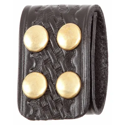GOULD & GOODRICH, INC. Belt Keeper: Basketweave Leather, 1 3/4 in Wd, Black - Belt Keepers