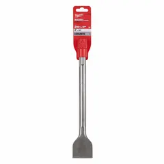 Self-sharpening chisel bit designed for surface material removal with SDS-Max hammer drills. Features a 45/64 in shank diameter and 12 in overall length. Suitable for chipping, scaling, and breaking concrete, brick, or masonry in construction and demolition applications.