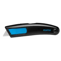 MARTOR Safety Knife: 6 in Overall Lg, Plain, 1 in Overall Wd, Aluminum, Black/Blue, Quick-Change (MPN 116006.02)