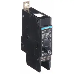 Single-pole bolt-on miniature circuit breaker rated 15 A at 277V AC. Provides overcurrent protection for branch circuits in electrical distribution systems. Suitable for use in panelboards requiring bolt-on breakers.