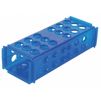 HEATHROW SCIENTIFIC Tube Rack: Polypropylene, Blue, 12 Compartments - Lab Storage Racks