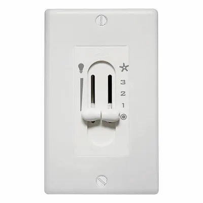 HUNTER Speed Control: White - Decorative Ceiling Fan Speed and Light Controls