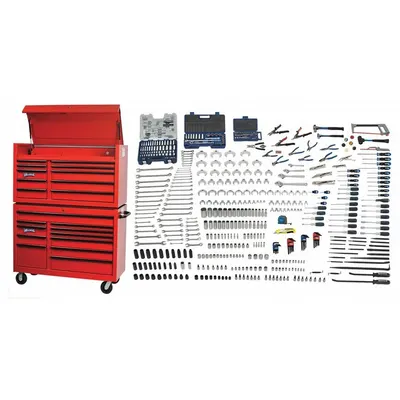 WILLIAMS Master Tool Set: 449 Total Pcs, Metric/SAE - Tool Sets with Rolling Tool Cabinet