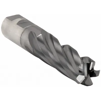 CLEVELAND Roughing End Mill: Cobalt, TiCN Coated, 5 Flute, Fine Pitch, 1" Mill Dia - General Purpose Cobalt Roughing End Mills