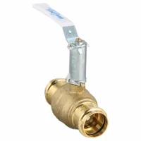 MILWAUKEE VALVE Manual Two-Way Ball Valve: 1 1/4 in, Brass, Straight, Press x Press, Two-Piece (MPN UPBA-481B - 114)