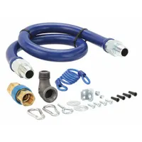 Gas Safety Kit: 1/2 in Hose Inside Dia., 36 in Hose Lg, 77,000 BTU Capacity, Blue, FNPT x MNPT (MPN 1650BPQR36)