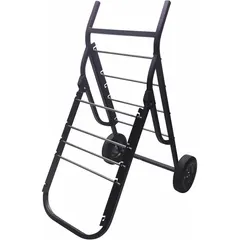 Folding 2-Wheel Tilt-Style Wire-Spool Dispensing Cart, Black, 8 Spindles