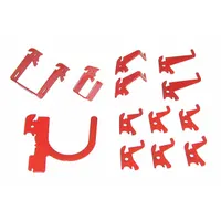 WALL CONTROL Slotted Toolboard Hook Kit: 11 Hooks, Red, Steel, Powder Coated (MPN 35-K-BASRD)