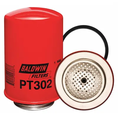 BALDWIN FILTERS Oil Filter: PT302, 2 3/4"-4 Thread Size, 6 3/8 in Overall Ht - Spin-On Oil Filters with Male Head