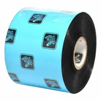 Black wax thermal transfer ribbon for barcode and label printing. Measures 2.36 inches wide by 1,476 feet long on a 1-inch core. Compatible with Zebra ZT620 printer. Suitable for general industrial labeling applications on paper labels