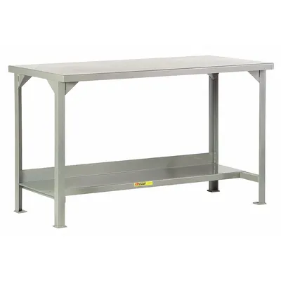 LITTLE GIANT Workbench: Fixed Ht, Steel, 60 in x 24 in, 4,500 lb Overall Load Capacity - Workbenches with Lower Shelves