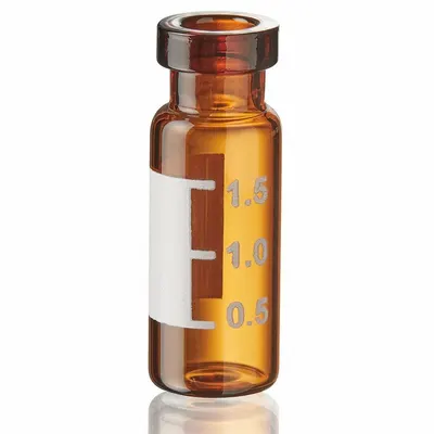 GLOBE SCIENTIFIC Vials: 2 mL, B, Includes Closure, No Closure, 12 mm Body Dia, Amber - Glass Chromatography Vials