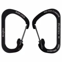 NITE IZE Carabiner: 75 lb Working Load Limit, Wire Gate, Stainless Steel, 3 3/32 in Overall Lg (MPN CSL4-01-R6)