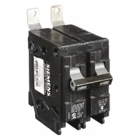 The Siemens B230HH is a 30 A, 2-pole miniature circuit breaker from the BL Series, rated for 120/240V AC single-phase systems. It features a bolt-on connection for use with P1 Panelboards and a maximum AIR rating of 65kA at 120/240V AC. Suitable for overcurrent protection in commercial and industrial power distribution applications