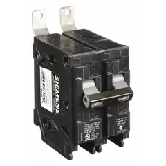 The Siemens B230HH is a 30 A, 2-pole miniature circuit breaker from the BL Series, rated for 120/240V AC single-phase systems. It features a bolt-on connection for use with P1 Panelboards and a maximum AIR rating of 65kA at 120/240V AC. Suitable for overcurrent protection in commercial and industrial power distribution applications.
