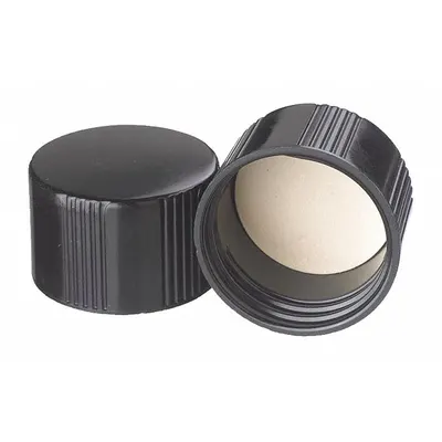 WHEATON Cap: 41 mm Dia, Black, Phenolic, Rubber, 38-430 mm Screw Closure Size, Autoclavable - Screw On Caps