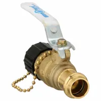 This two-piece, straight bronze ball valve features a lever handle and Press x Press connections for fast installation without threading or welding. Includes a dust cap and chain to protect the valve stem. Suitable for on/off flow control in plumbing, HVAC, and industrial piping systems