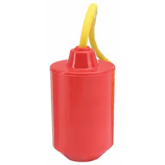 This tether float switch is designed for pump-down control in sump, sewage, or wastewater applications. It operates at 115V AC with a 20 ft cord length and activates at 45° above horizontal. The switch is normally open and housed in ABS material.