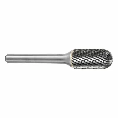 SGS PRO Carbide Bur: Ball-Nosed Cylinder, SC-53, Double Cut, 3/16" x 1/2" Head - Double-Cut Ball-Nosed Cylinder Burs