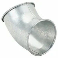 45 Degree Elbow: Steel, For 5 in Duct Dia, 7 3/4 in Overall Lg, 45° Angle, 1 in Centerline Radius (MPN 8010000956)