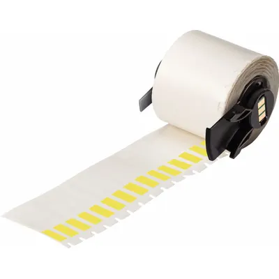 BRADY Wraparound Label: 1 1/2 in x 1/4 in, 1/4 in, Vinyl, Yellow (Matte) - Brady Precut Label Rolls