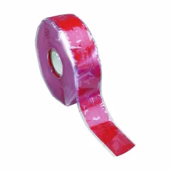 This self-fusing silicone rubber tape is designed for high-temperature masking, sealing, and surface protection during plating, anodizing, and powder coating processes. It withstands elevated temperatures and removes cleanly without residue. The tape is 12 yards long and 20 mils thick, with a red silicone coating.